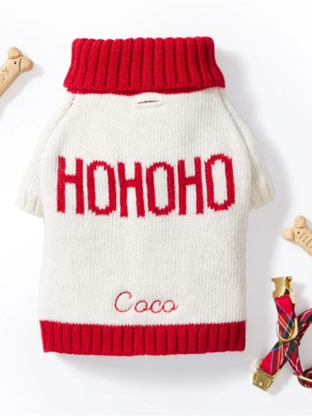 Mark & Graham m Knit dog sweater hohoho